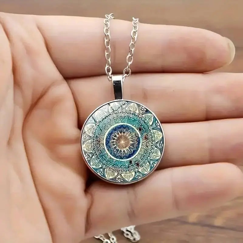 Beryna | Vintage-Halskette mit blauem Mandala