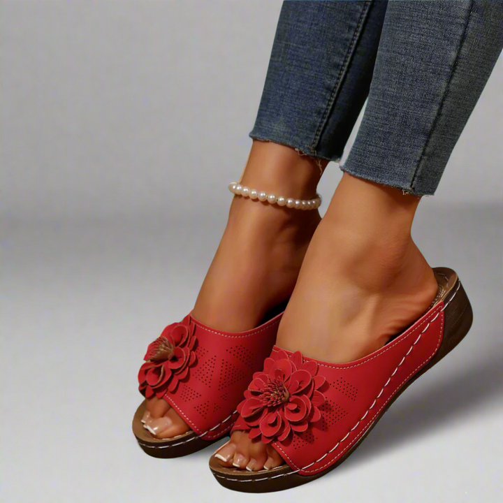 Jolanda | Elegante Orthopädische Sandalen mit Blumenmotiv