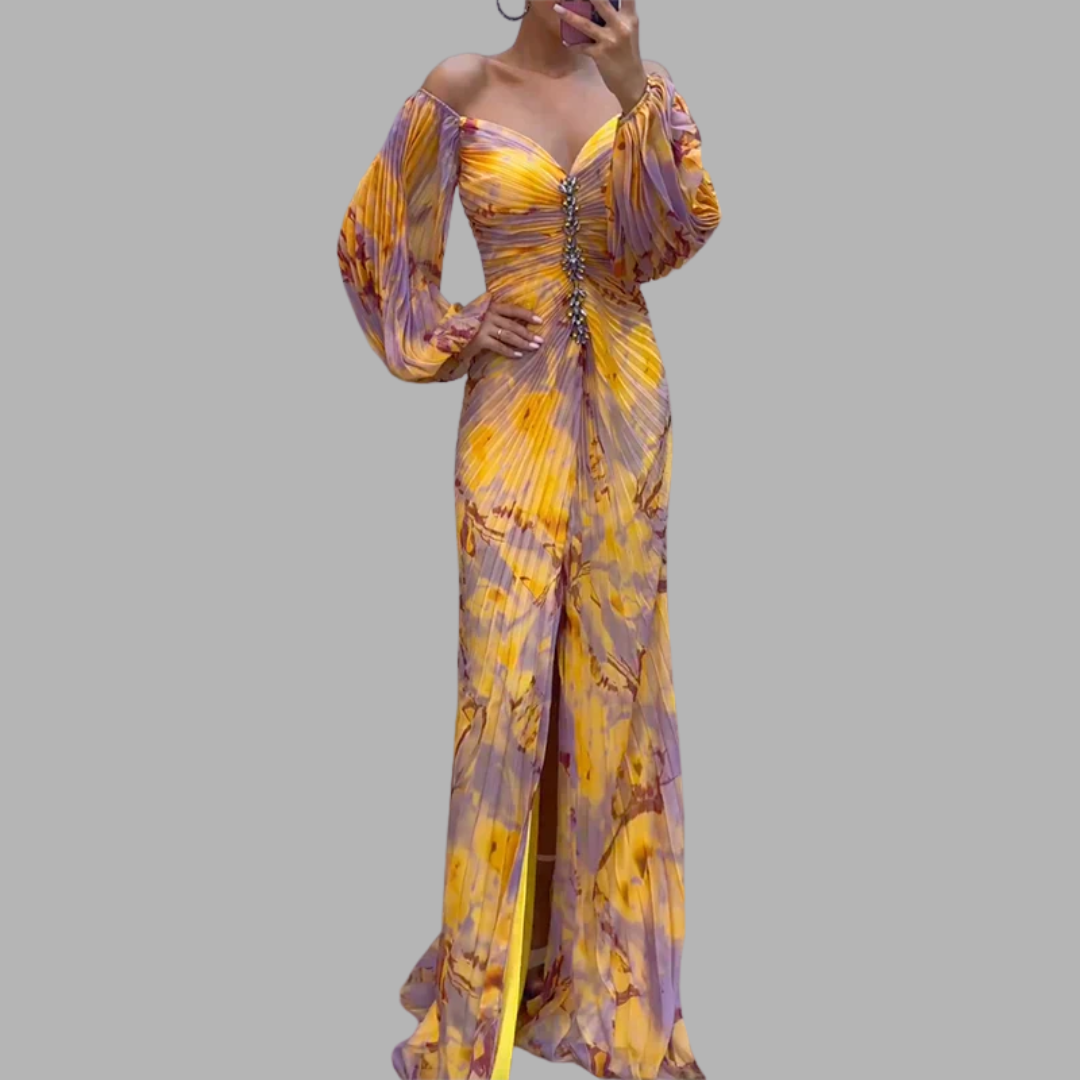 Nedruna | Elegantes V-Ausschnitt Kleid