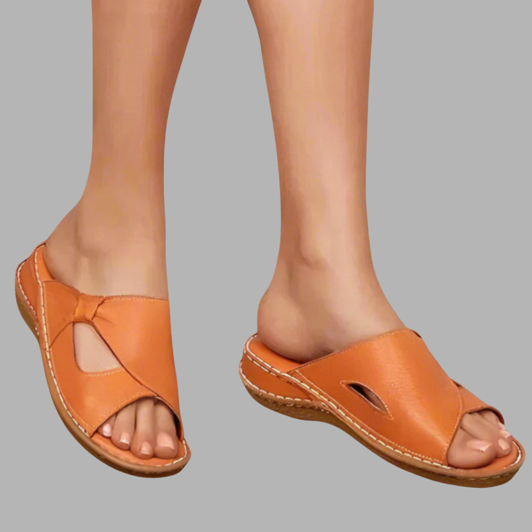 Chlotberga | Premium Orthopädische Ledersandalen für Komfort