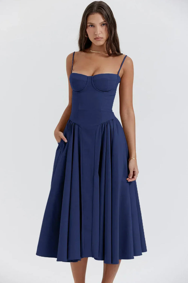Rieke | Strukturiertes Maxikleid mit Frische-Effekt