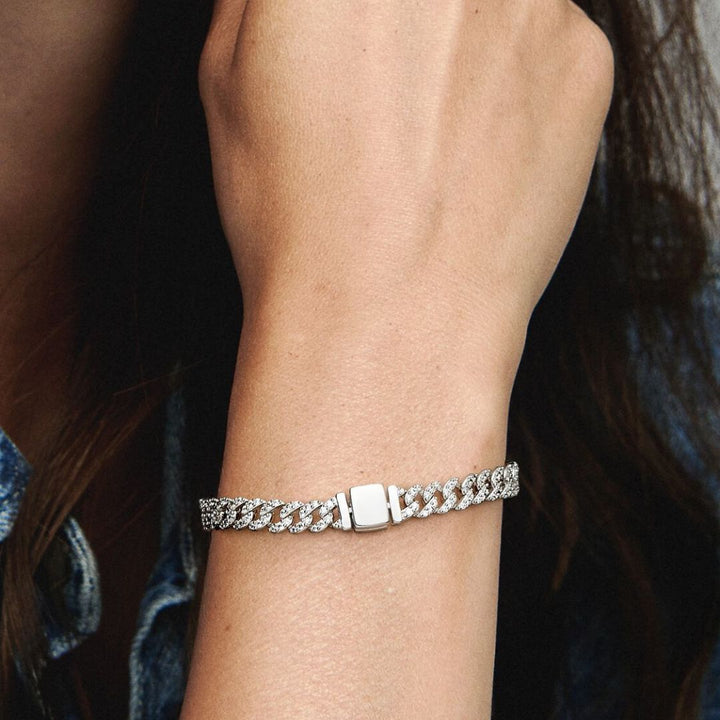 Celeta | Elegantes Moissanit Cuban-Armband