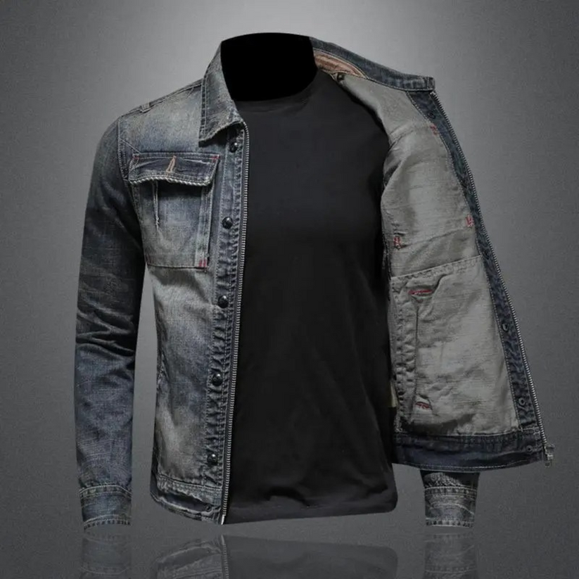 Theodor | Klassische Stonewash Denimjacke mit zeitlosem Edge