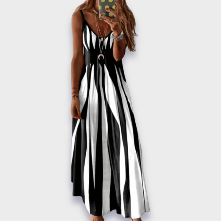 Claudia | Langes Freizeitkleid aus handgemachtem Premiumstoff