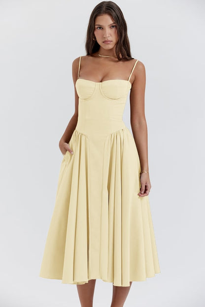 Rieke | Strukturiertes Maxikleid mit Frische-Effekt