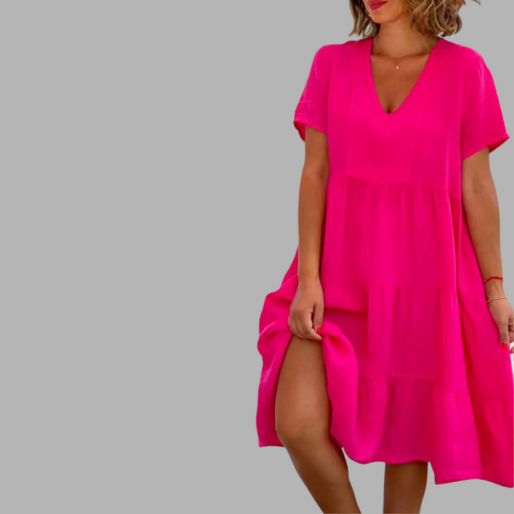 Lucinda | Fließendes V-Ausschnitt Kleid für den Sommer