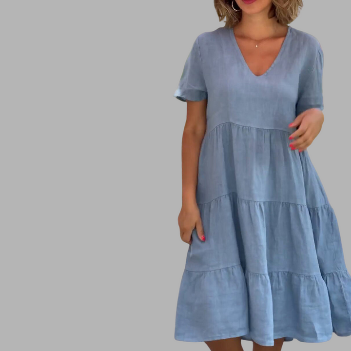 Lucinda | Fließendes V-Ausschnitt Kleid für den Sommer