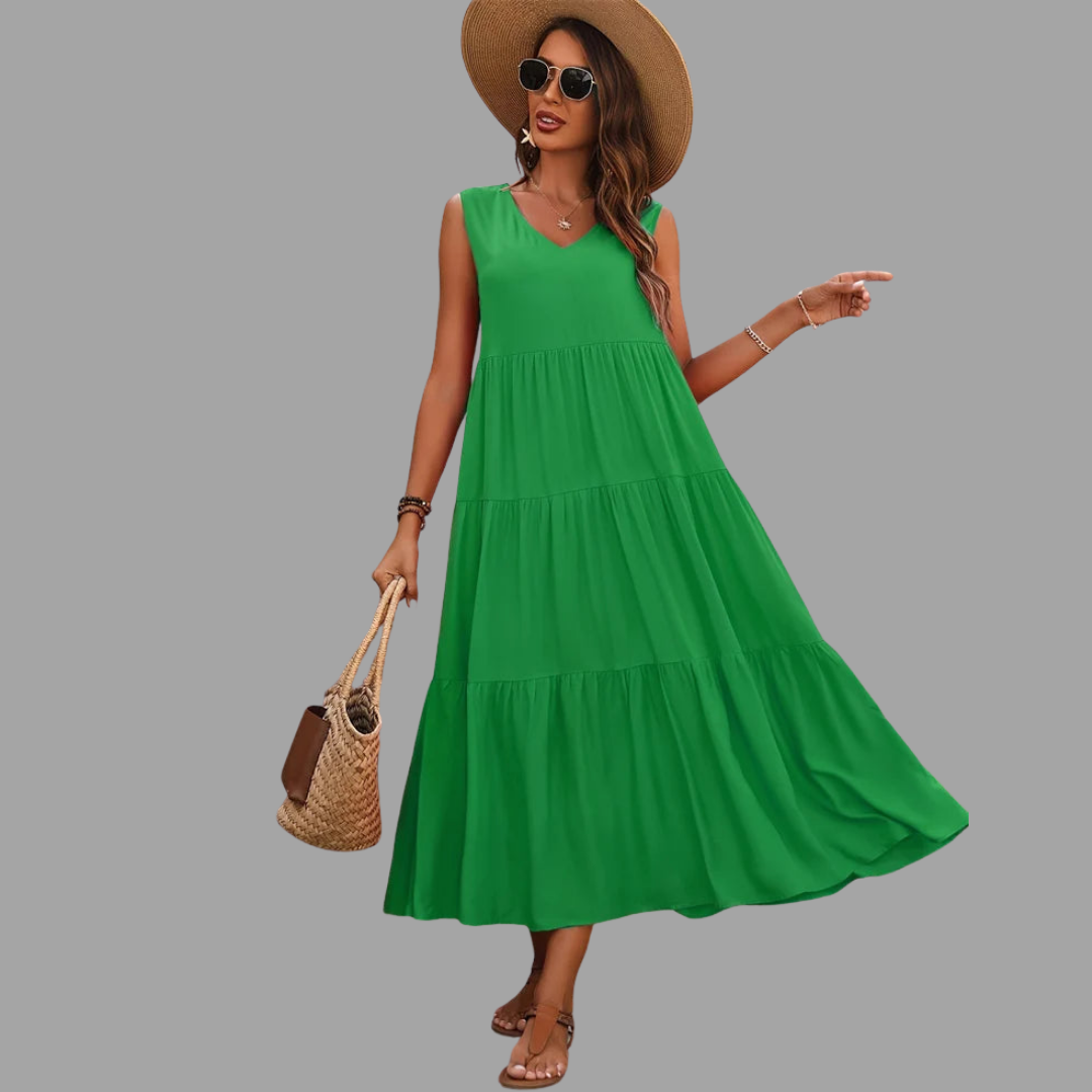 Mechthild | Müheloses Sommer-Midi-Kleid mit luftigem Schnitt