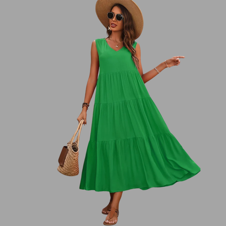 Mechthild | Müheloses Sommer-Midi-Kleid mit luftigem Schnitt