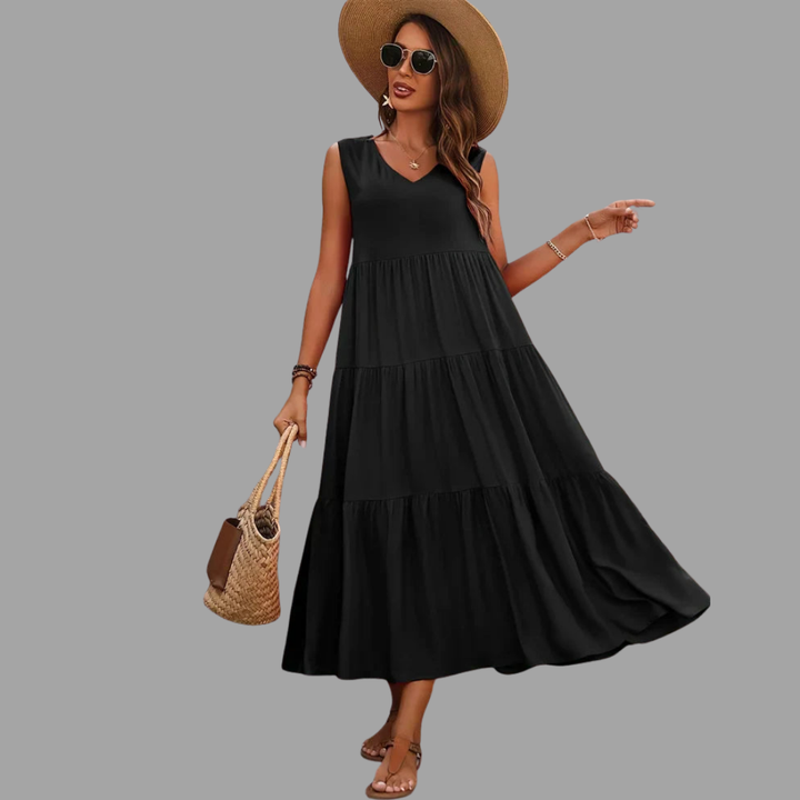 Mechthild | Müheloses Sommer-Midi-Kleid mit luftigem Schnitt