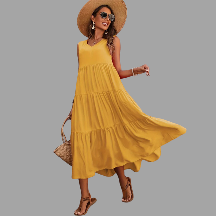 Mechthild | Müheloses Sommer-Midi-Kleid mit luftigem Schnitt