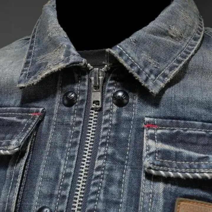 Theodor | Klassische Stonewash Denimjacke mit zeitlosem Edge