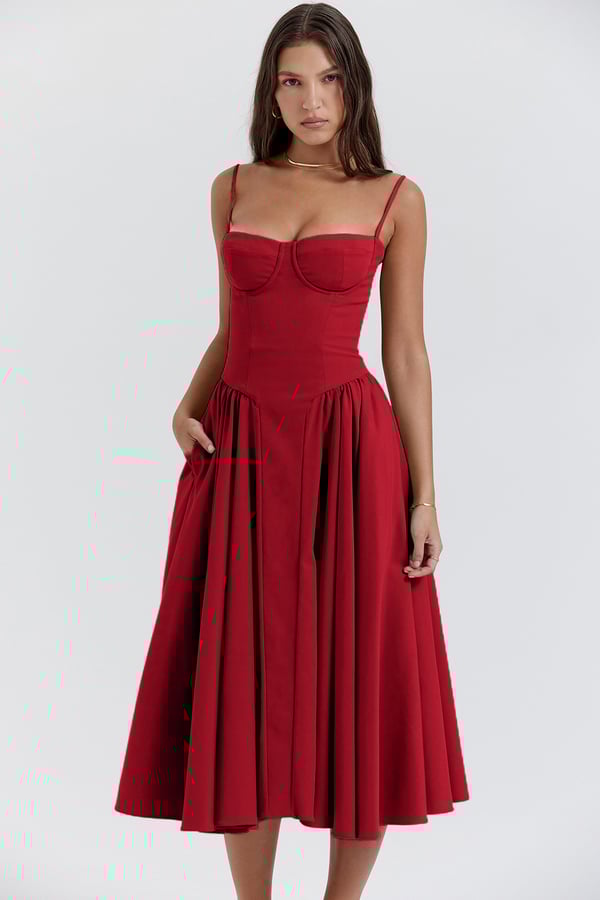 Rieke | Strukturiertes Maxikleid mit Frische-Effekt
