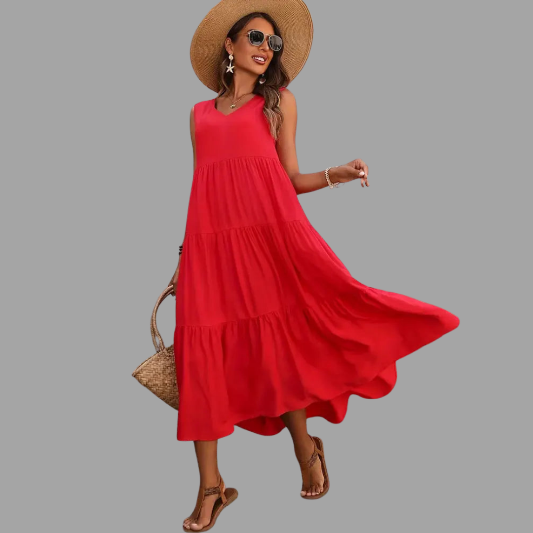 Mechthild | Müheloses Sommer-Midi-Kleid mit luftigem Schnitt