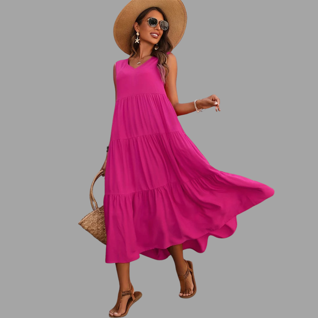 Mechthild | Müheloses Sommer-Midi-Kleid mit luftigem Schnitt