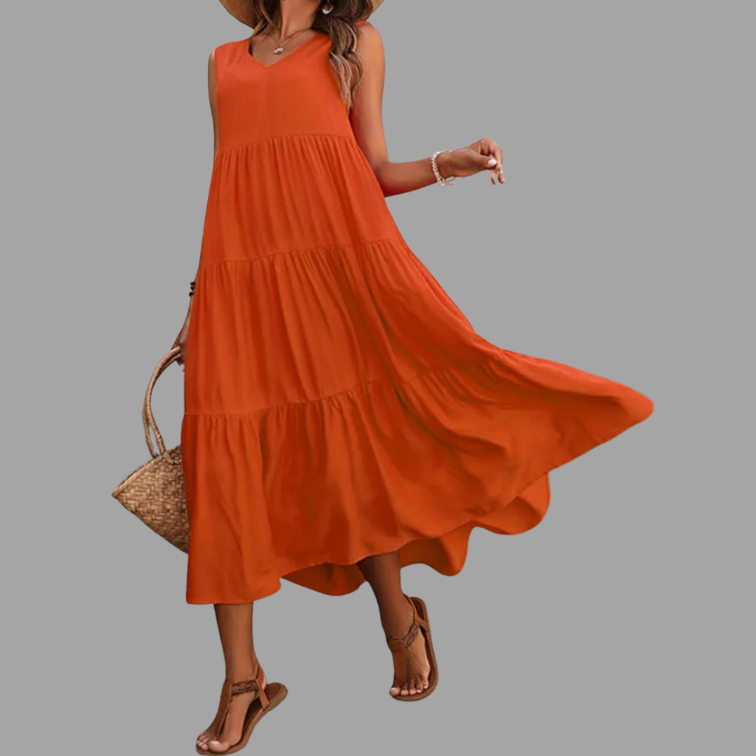 Mechthild | Müheloses Sommer-Midi-Kleid mit luftigem Schnitt