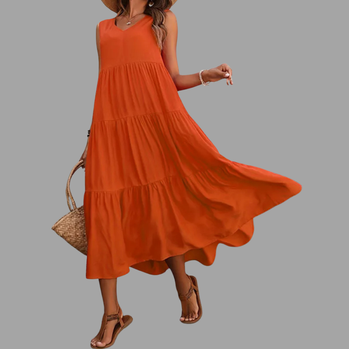 Mechthild | Müheloses Sommer-Midi-Kleid mit luftigem Schnitt