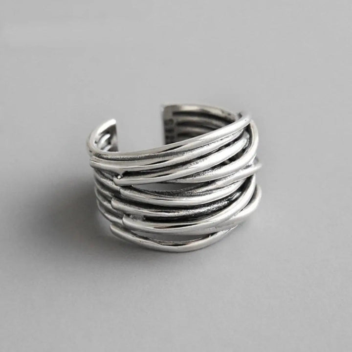 Zerlinda | Verstellbarer Silber Schicht Ring