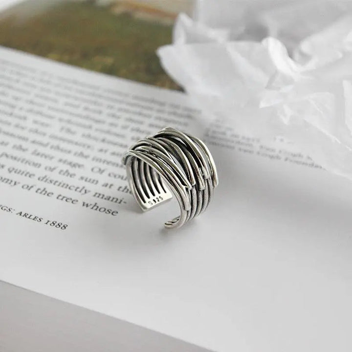 Zerlinda | Verstellbarer Silber Schicht Ring