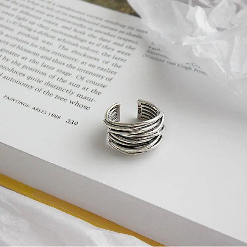 Zerlinda | Verstellbarer Silber Schicht Ring