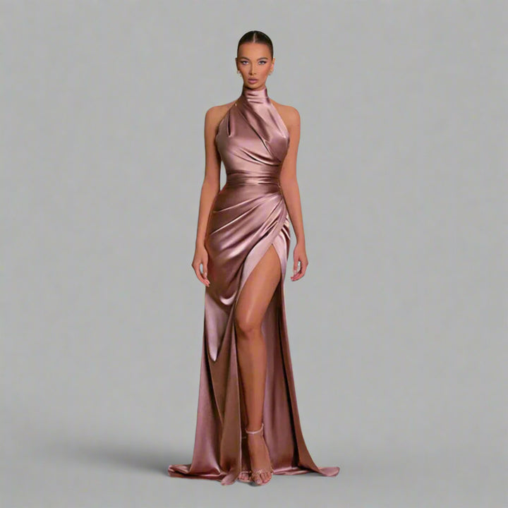 Vilma | Fließendes Abendkleid mit Schlitz