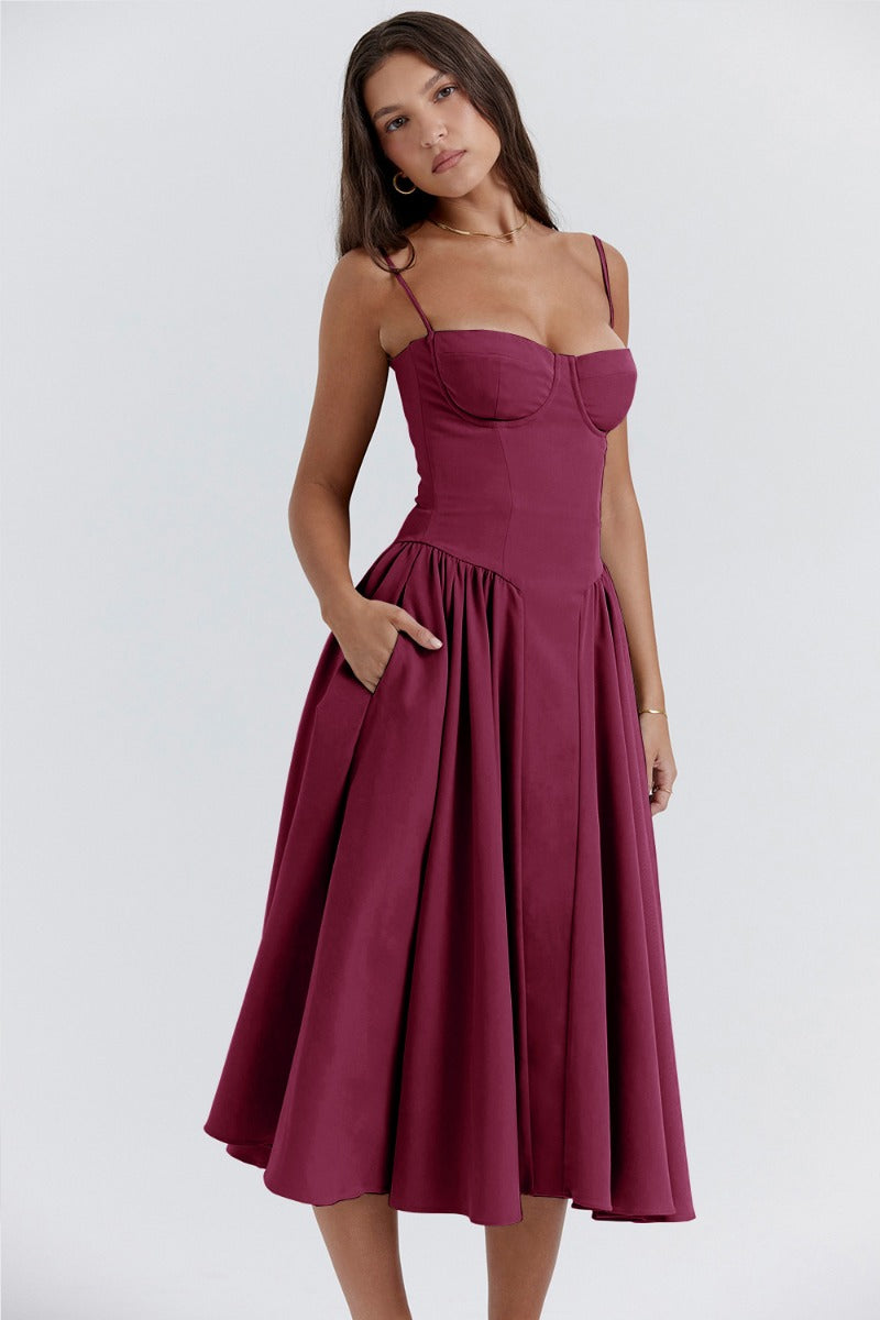 Rieke | Strukturiertes Maxikleid mit Frische-Effekt
