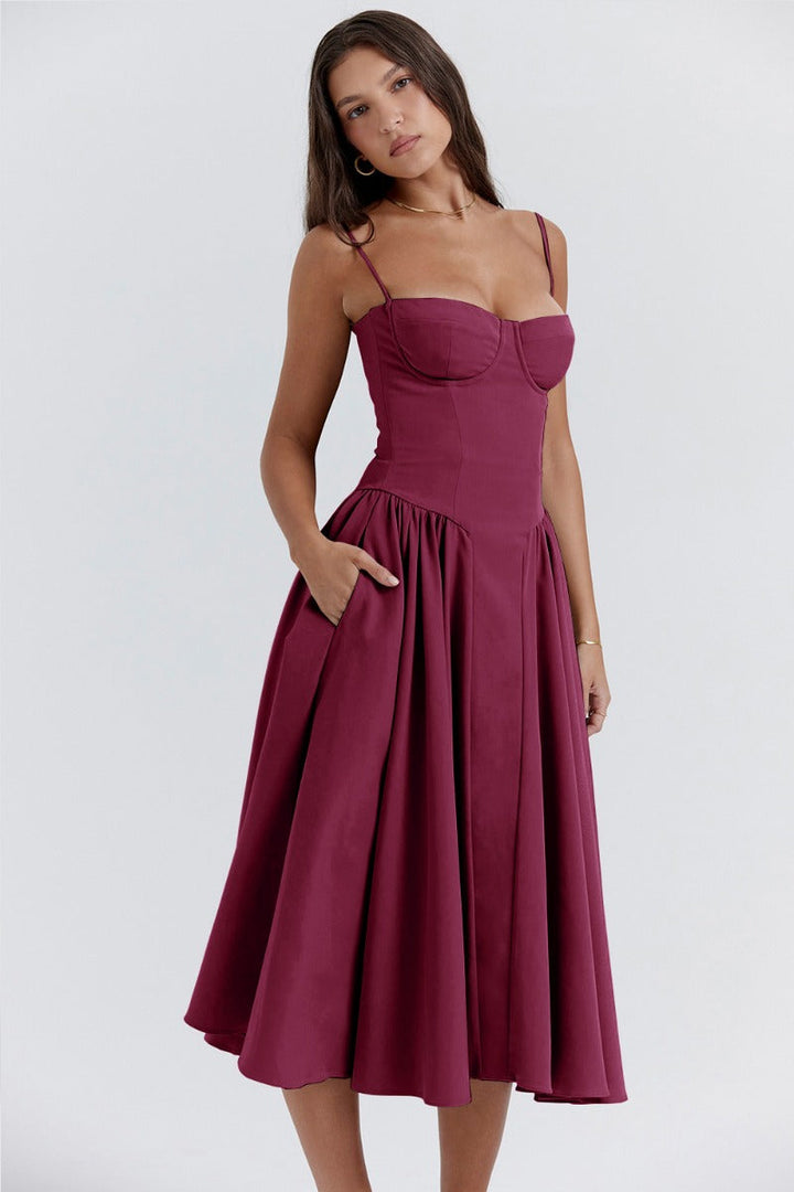 Rieke | Strukturiertes Maxikleid mit Frische-Effekt