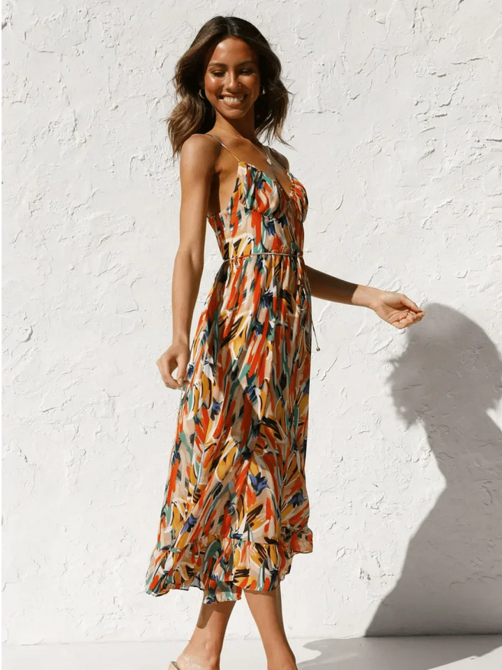 Chiara | Bunte Midi-Kleid