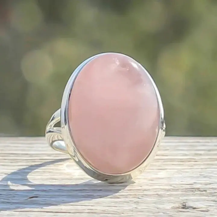 Lieselotte | Vintage Rosenquarz Ring in Sterling Silber