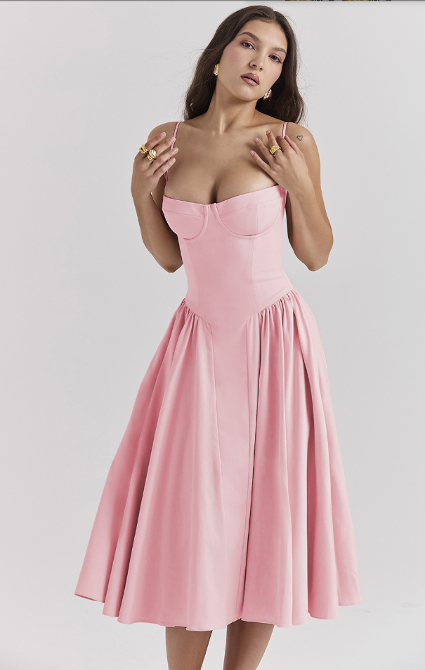 Rieke | Strukturiertes Maxikleid mit Frische-Effekt