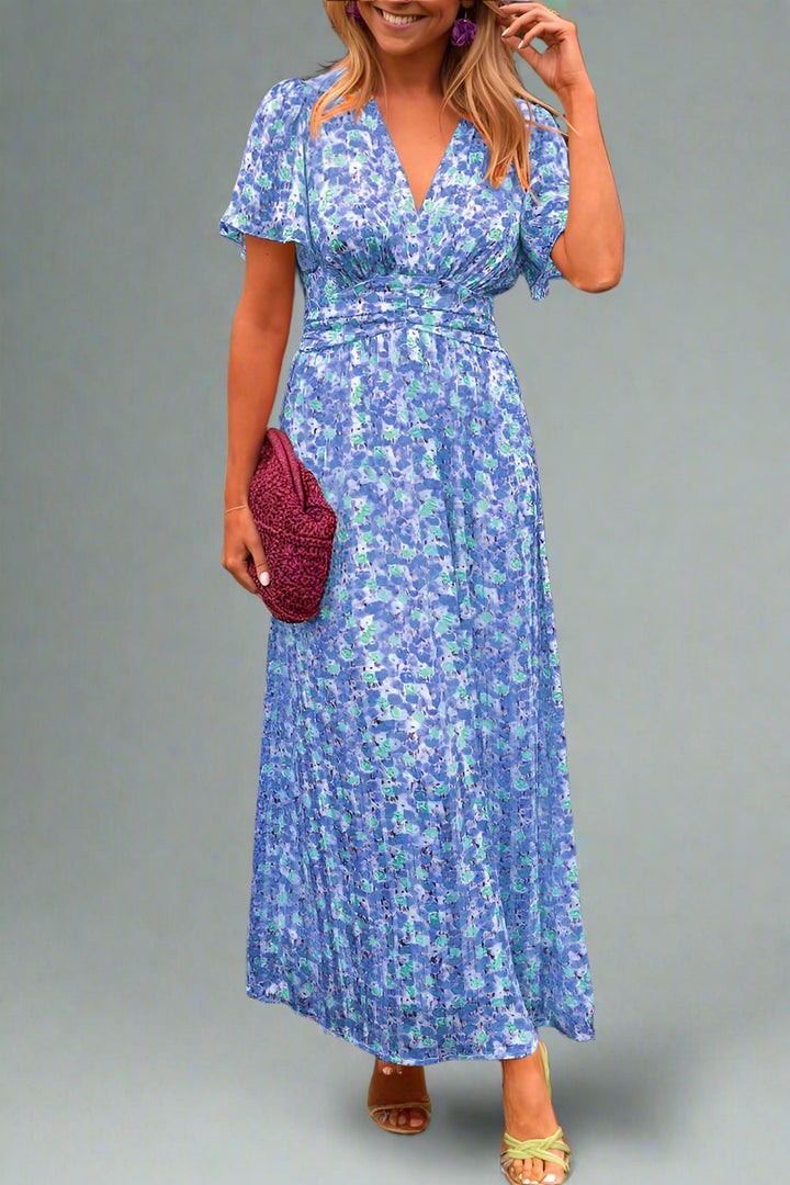 Hildegard | Romantisches Maxikleid mit Blumenmuster und Leichtem Tragegefühl