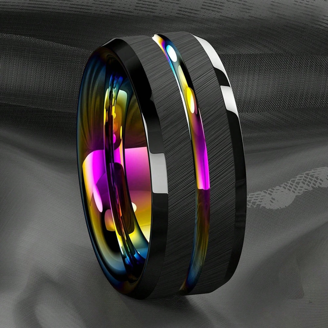 Ottokar | Schwarzer Ring mit farbigem Glanzfinish